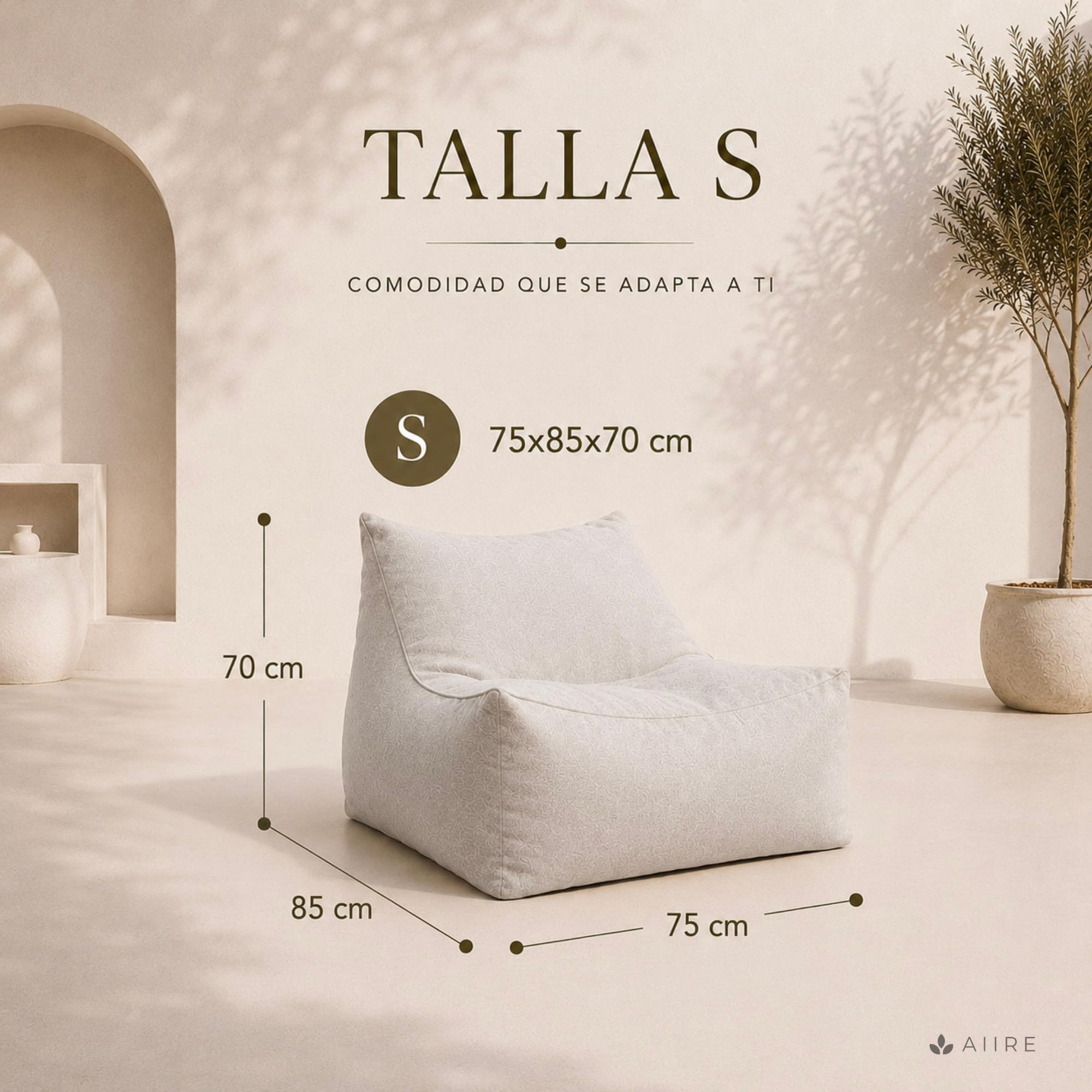 Aiire Poltrona Pouf da Esterno di Lusso - Puffo per Sedersi Moderni per Giardino e Piscina - Bean Bag XXL Design con Imbottitura - Cuscino da Lettura Gigante, Puff a Sacco