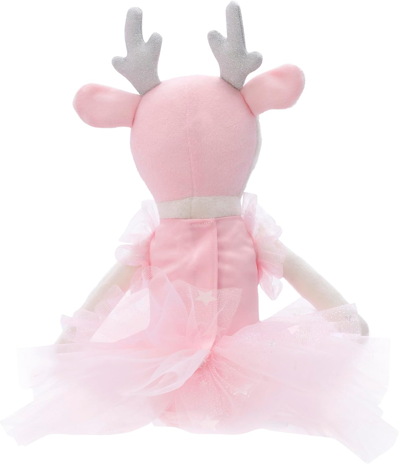 iscream Dashing Doe Ballerina 15" x 7" Embroidered Accent Deer Holiday Pillow Friend