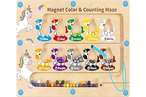 Montessori Educational Toys: Magnetic Wooden Color and Number Maze
