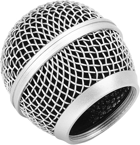 Microphone Grill Replacement, Grille Mic Replacement Ball Head with Inner Foam, 