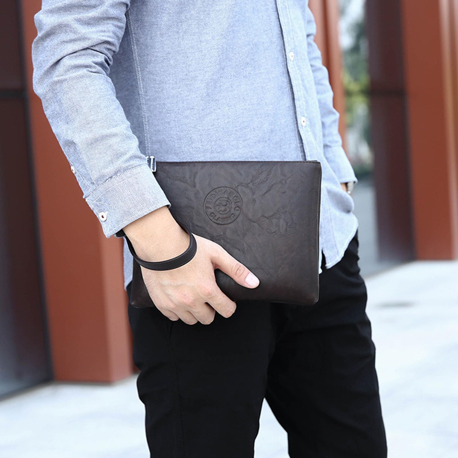 1 bolso de mano para hombre, bolso de mano negro para hombre, bolso de mano para hombre.