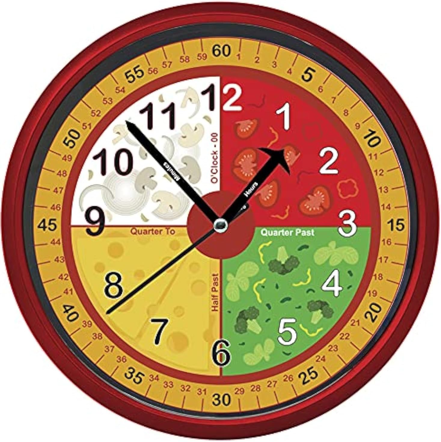 Amazon.com: Teacher's Choice Educational Multi Color Wall Clock ...