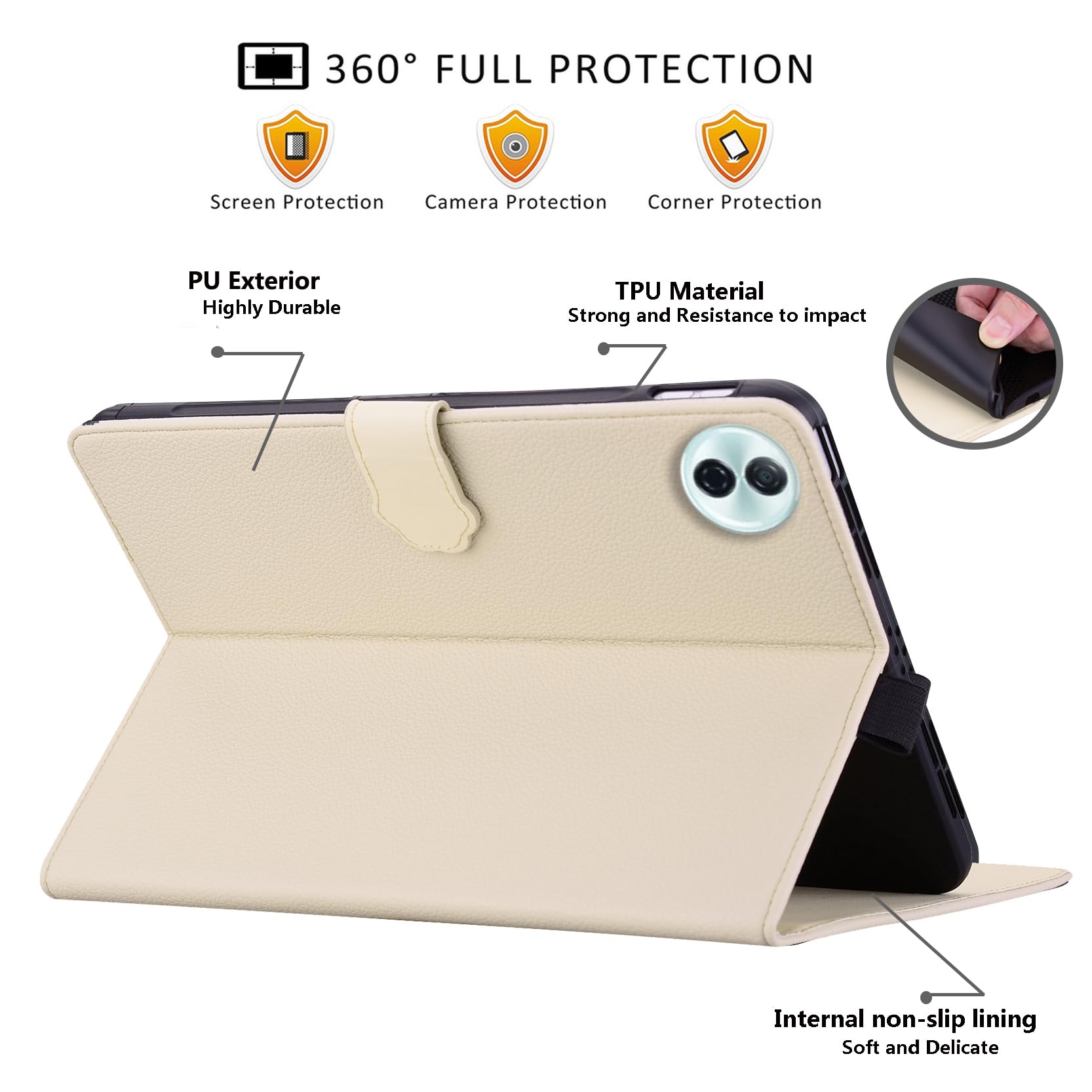 Funda Para Honor Pad 10 12.1'' 2025 - Carcasa Folio Con Soporte, Bolsillo Para Tarjetas Y Diseño De Cabeza De Gato