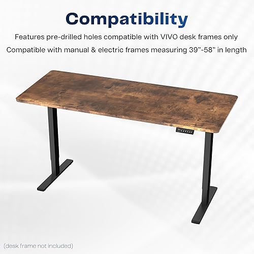 Vista 173 de VIVO DESK-TOP60G - Mesa universal de una pieza de 60 x 24 pulgadas, color gris oscuro, para marcos de escritorio estándar y sentados a pie, altura