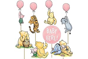 16 Pcs Pink Classic Winnie The Pooh Centerpieces For Girls Baby Shower Decorations