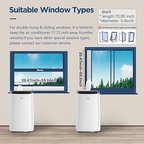 Miniatura 4 de DuraComfort Portable Air Conditioner with Heat and Remote Control 8150 BTU SACCCEC 12000 BTU ASHRAE Cools Up to 450 Square Feet White