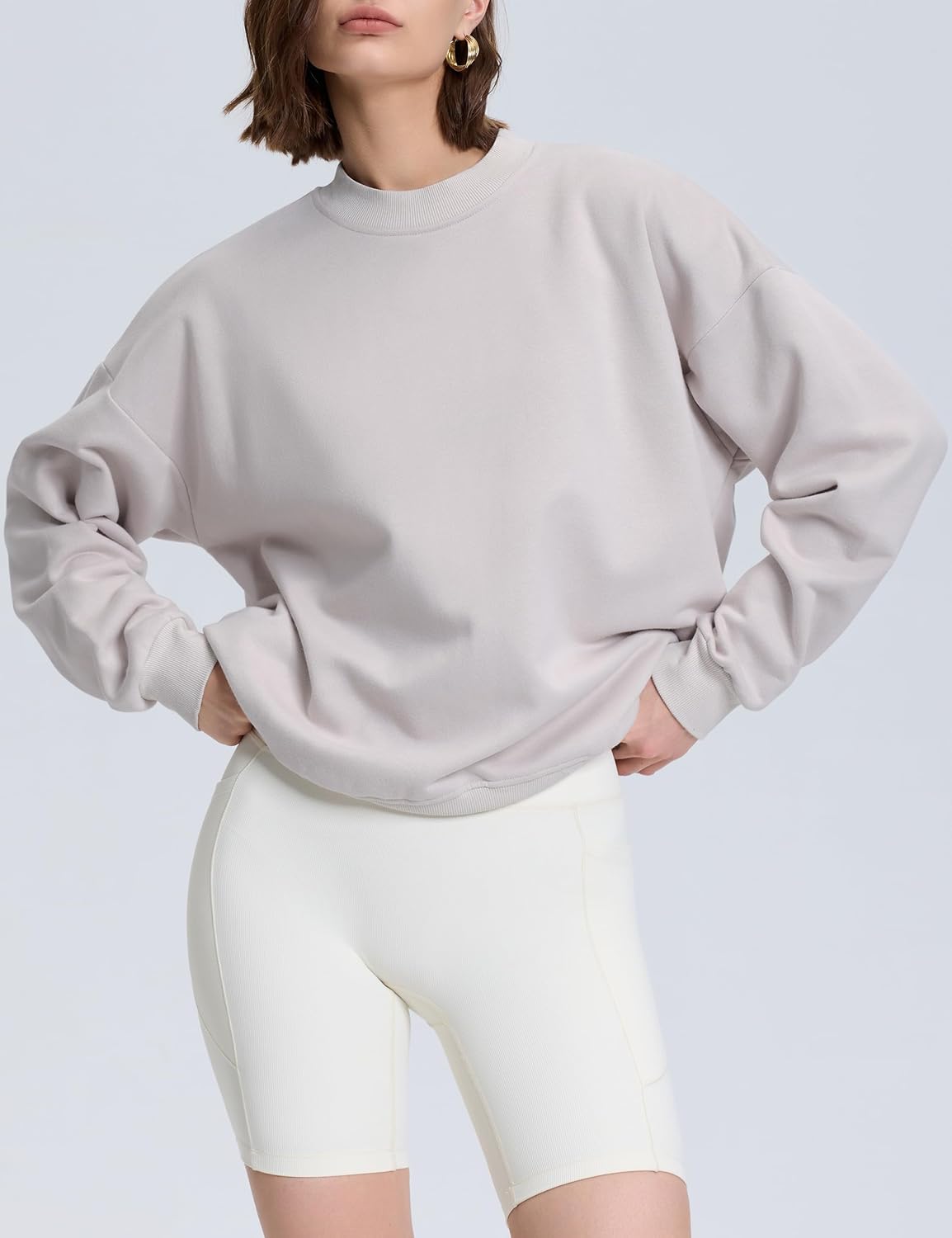 PrettyGuide Women's Oversized Crewneck Sweatshirts Long Sleeve Fall Fleece Pullover Sweatshirt Tops - Image 6