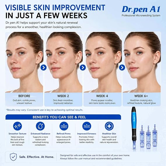 30pcs Dr. Pen Ultima A1 Original Replacement Cartridges – 12 Pin Model, Sterile & Hygienic, for Balanced Skin Care Coverage, for Face & Body, Home Care & Salon Use, Compatible with Dr. Pen A1