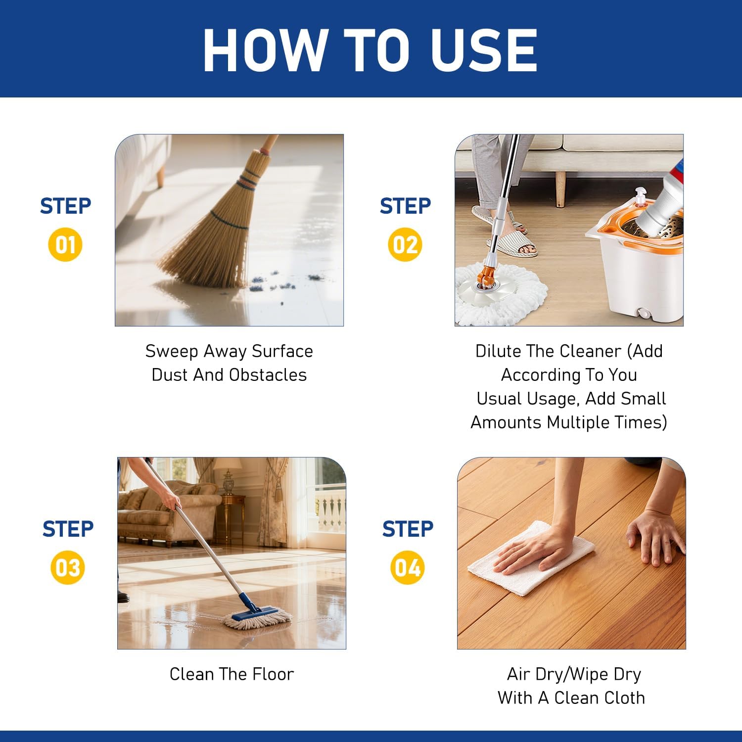 2Pcs Floor Restore for Wood Floors,Floor Restore Cleaner Spray,Floors Restorer Cleaner,3-in-1 Wood Floors Polish,Wood Floors Restorer for Hardwood Flooring Protection Agent for Shine Wood(150ml)