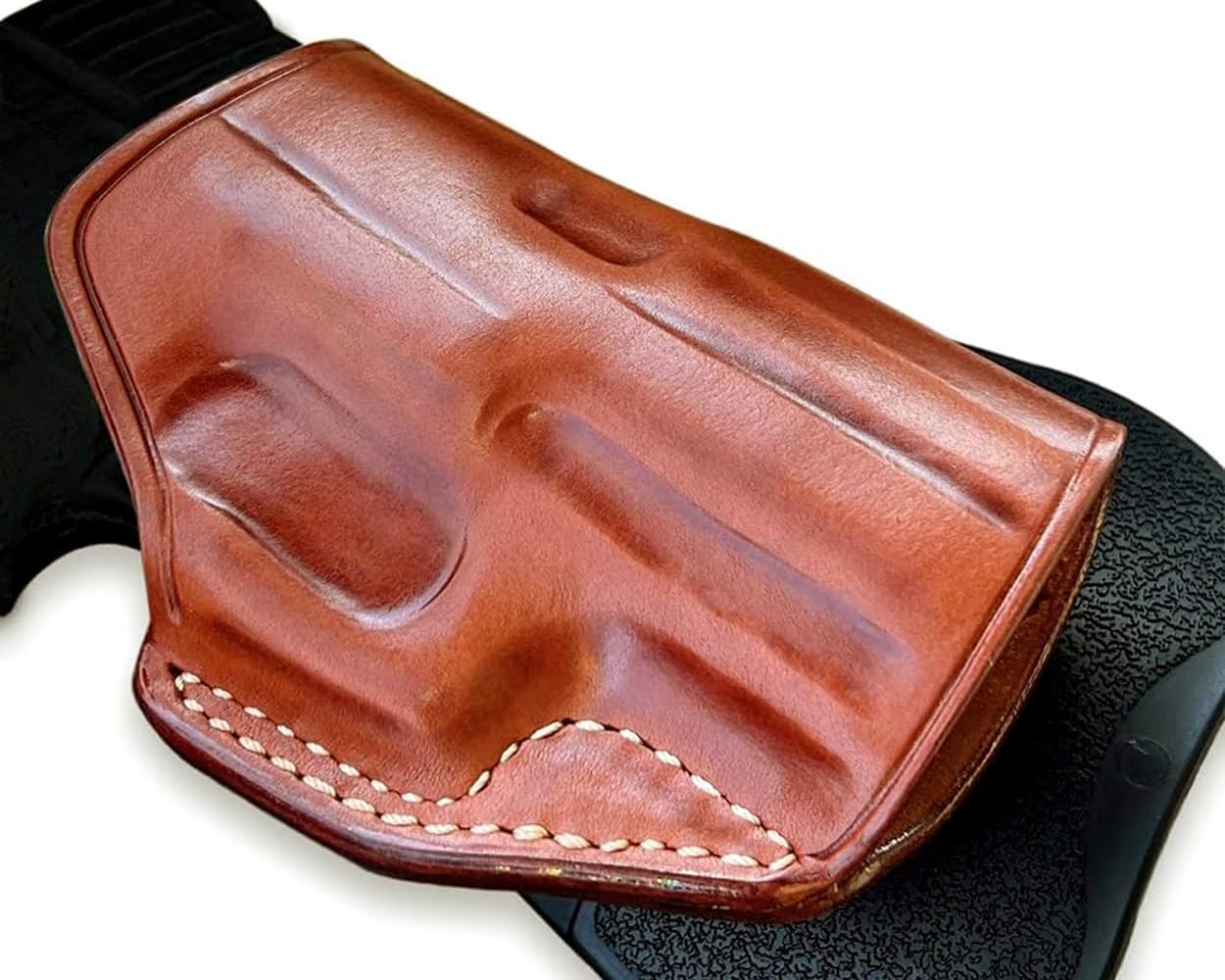 Masc Premium Leather OWB Paddle Holster with Open Top Fits HK-Type P30 SK Subcompact 9mm 3.27" Barrel, Right Hand Draw, Brown Color #1203#