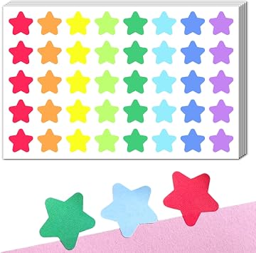 800 Pieces, 3/4 inch - Star Stickers for Kids Reward, 8 Colors