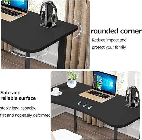 Vista 5 de Escritorio para computadora, oficina en casa, escritorio de estudio, escritorio de estilo moderno y simple, escritorio de oficina en casa