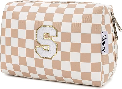 Vista 74 de Narwey Bolsa de maquillaje con iniciales para adolescentes y niñas, regalos de moda de 6, 8, 10, 11, 12, 14, 16, 18 años, bolsa de aseo cosmética