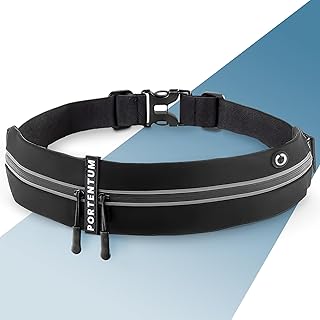 PORTENTUM Bolsa de Cintura Running Desportiva - Cinturão Running para Mulher e Homem - Porta Telemóvel Running (Qualquer Smartphone) - Walking