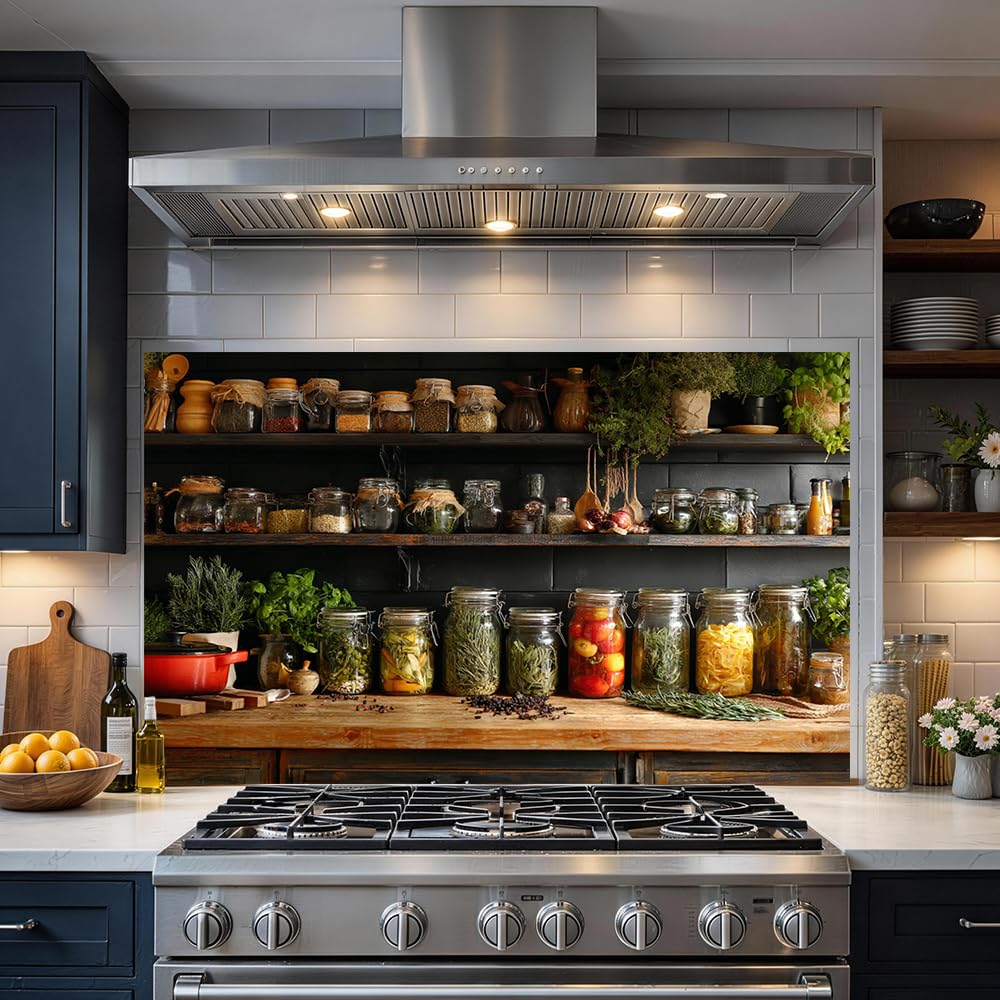 Rustic Herb Spice Shelf Backsplash Peel and Stick, 30x16 in
