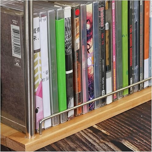 Miniatura 3 de Estante de CD apilable para almacenamiento de medios Caja de almacenamiento de DVD - Bandeja de DVD para almacenamiento de medios y organizador de