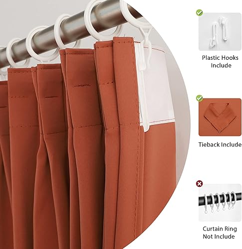 Miniatura 3 de MUMFAS Cortina plisada para puerta de patio, 52 pulgadas de ancho x 108 pulgadas de largo, con aislamiento térmico sólido, 95 % de opacidad, para