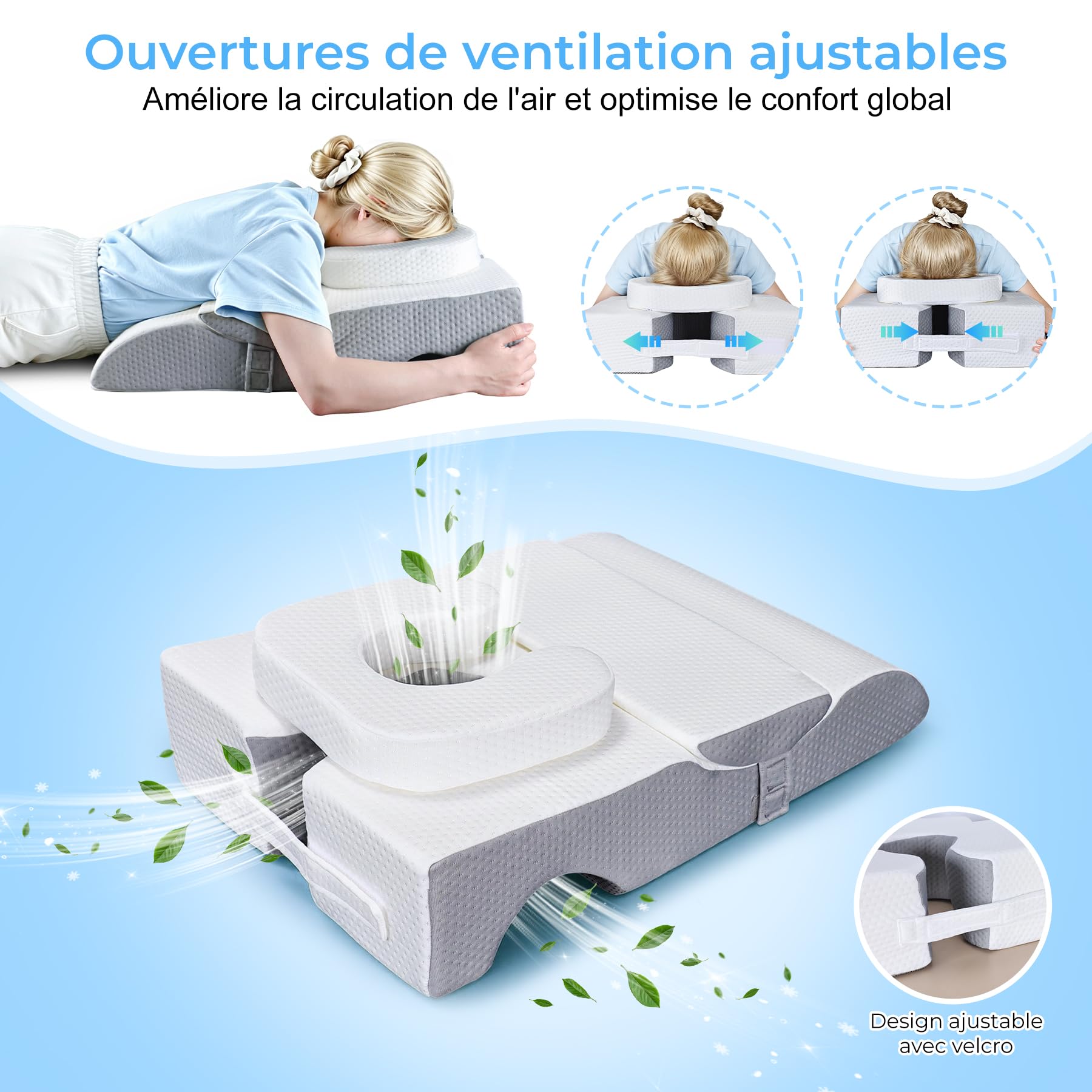 Oreiller Face vers Le Bas, Oreiller avec Trou pour Visage, Vitrectomie, BBL