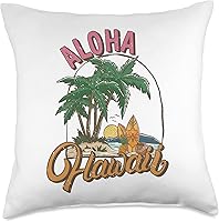 Vista 1 de Aloha Hawaii Summer Vacation Beach Surf Island - Almohada de piña, 18 x 18 pulgadas, multicolor