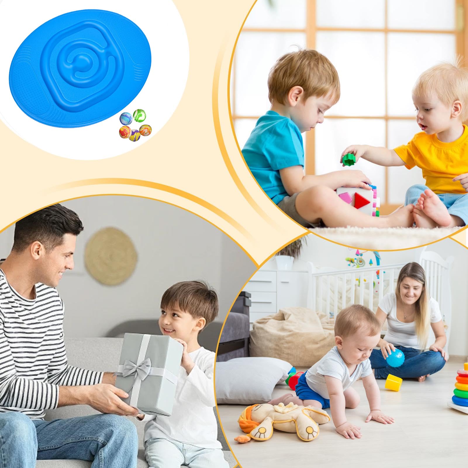 Tavola di equilibrio, tavola di equilibrio, attrezzatura per giocattoli di equilibrio sensoriale per bambini - Tavola d'equilibrio per bambini, tavola di equilibrio labirinto giocattoli sportivi per