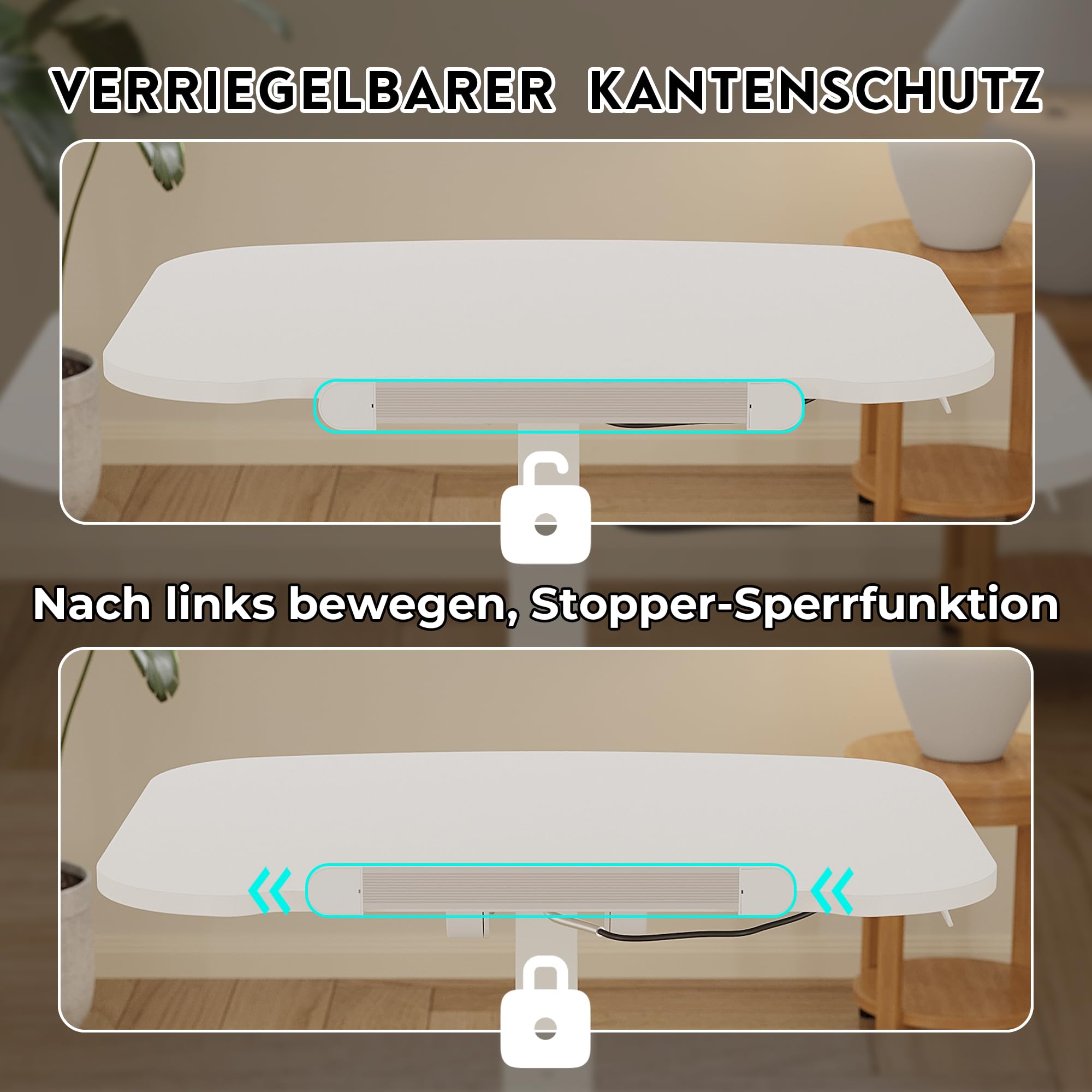 BONTEC Klappbarer Computertisch 65x50 cm, Höhenverstellbar mit 4 Rollen, Laptoptisch, Faltbar, Beistelltisch für Büro, Wohnzimmer, Schlafzimmer, bis 12 kg, Ideal für Heimarbeit und kleine Räume