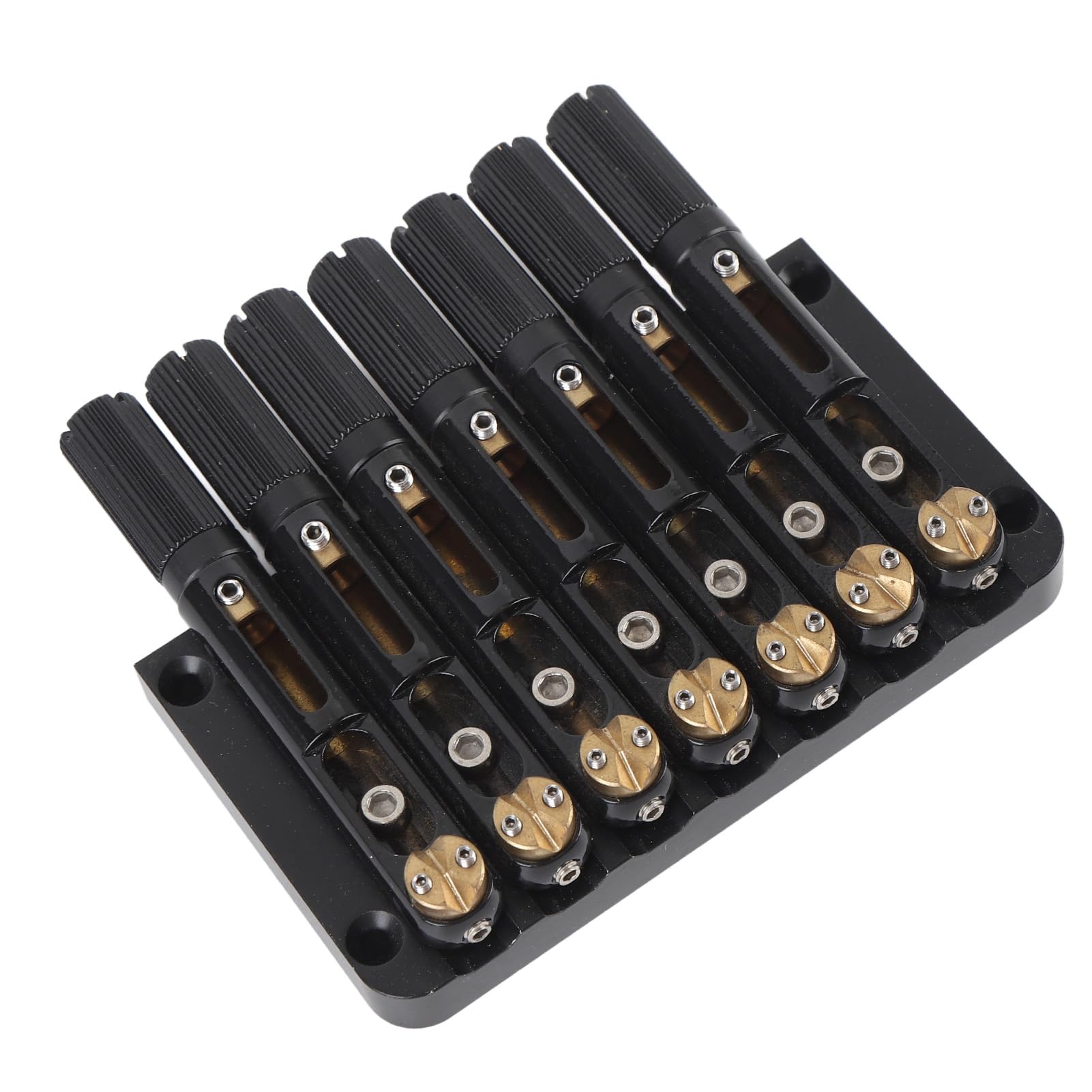 VGEBY Chitarra senza testa, sostituzione ponte in acciaio legato e ottone per 7 corde, regolazione del tono migliorata e installazione facile per chitarristi elettrici (GA1126)