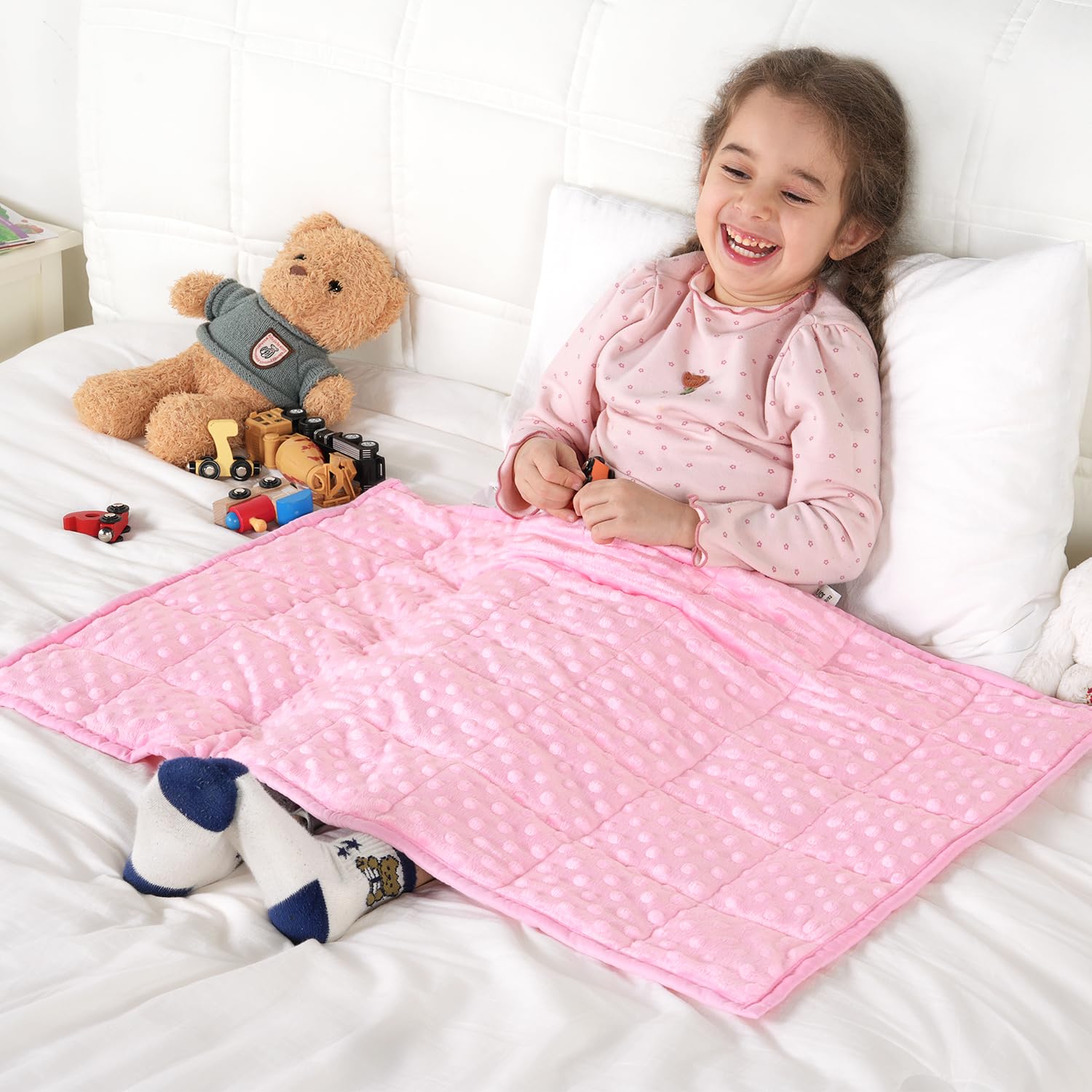 Kivik Weighted Lap Pad, Minky Dots Small Weighted Blanket, 20"x30" 2lbs