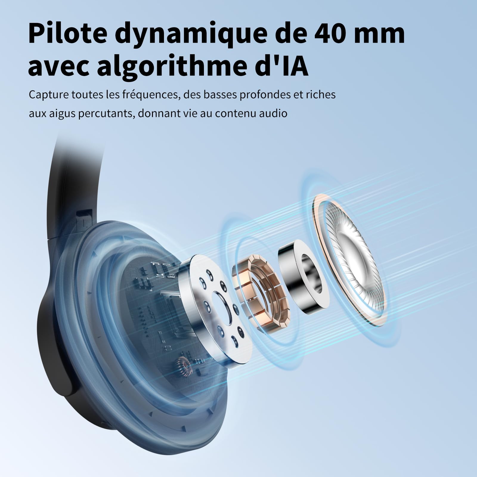 Srhythm Casque sans Fil Hybride antibruit NiceComfort 15 (2e génération), Bluetooth 6.0, Faible Latence, Audio Spatial, ENC, 120H