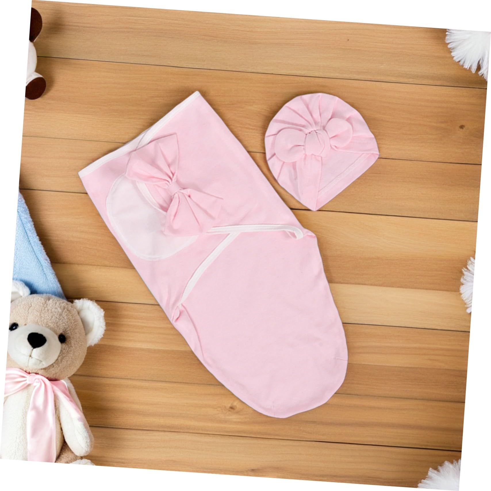 Couverture D’emmaillotage Bébé Fille en Coton, Lot de 3 Set de Sets
