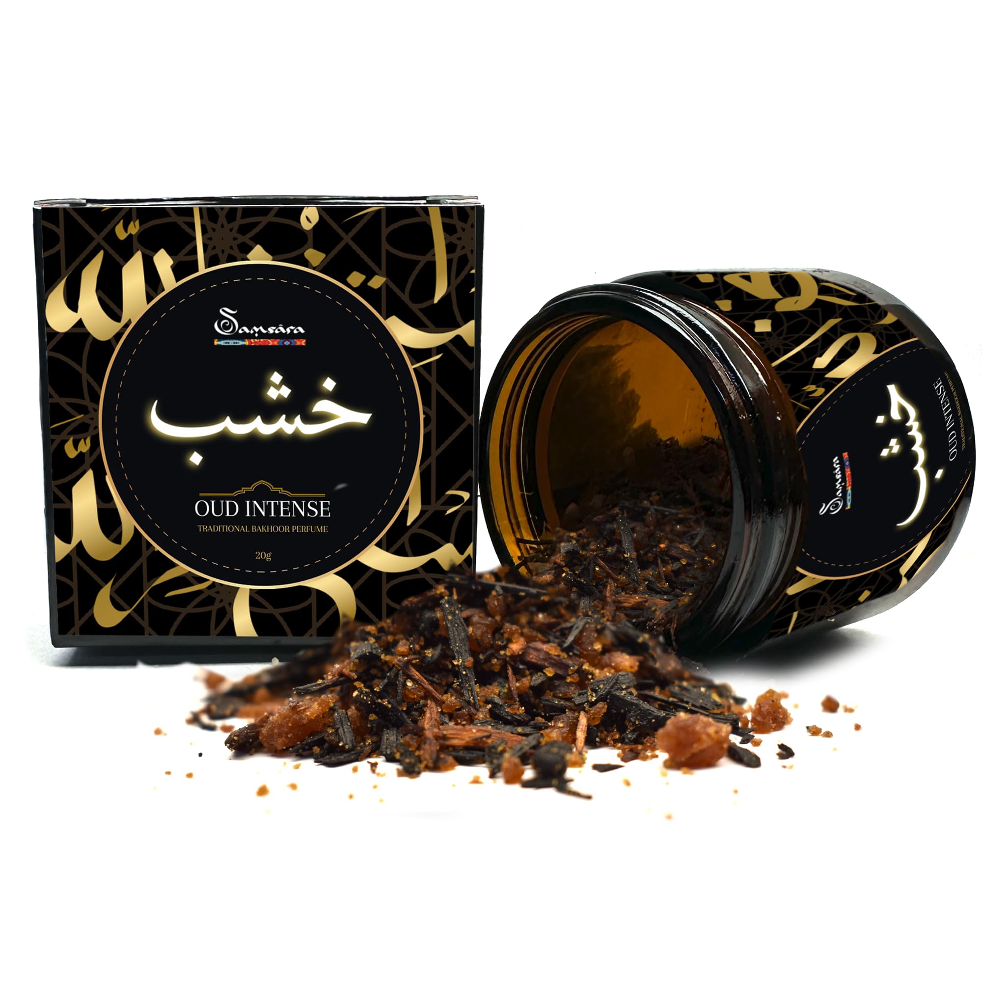 Samsara Bakhoor [20 g] Ultra Durability – Women's Arabic Perfume | Arabic Perfumes for Men, Oud Wood, Perfume for Hair, Body and Clothing | Made in DUBAI (Resin Oud)