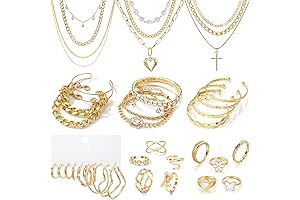 Opulent Gold Jewelry Adornments for Women: A Treasure Trove of 41 Pieces