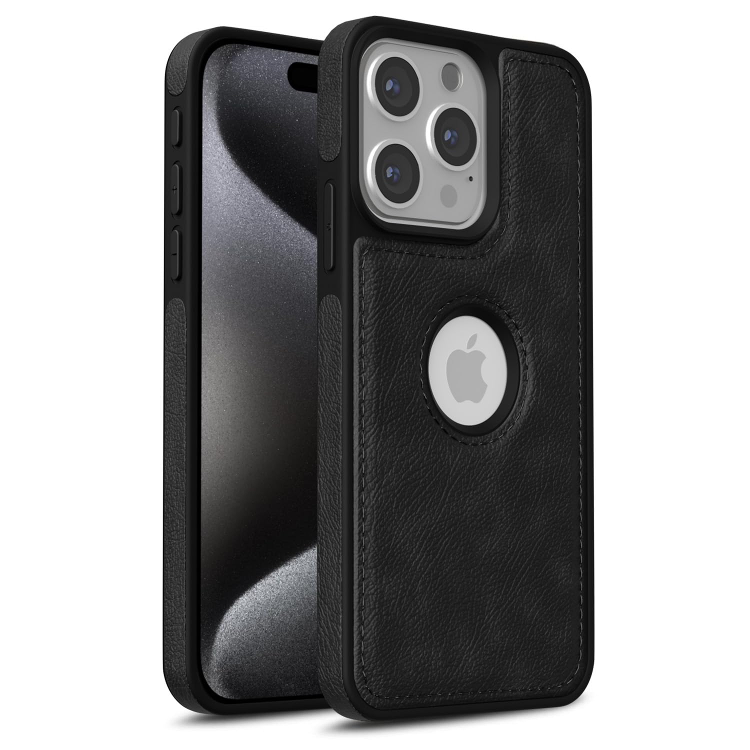 Pikkme Back Cover | Flexible Pu Leather | Full Camera Protection | Raised Edges | Super Soft-Touch | Bumper Case for iPhone 15 Pro (Black) (B0CL572V53) Amazon Price History, Amazon Price Tracker