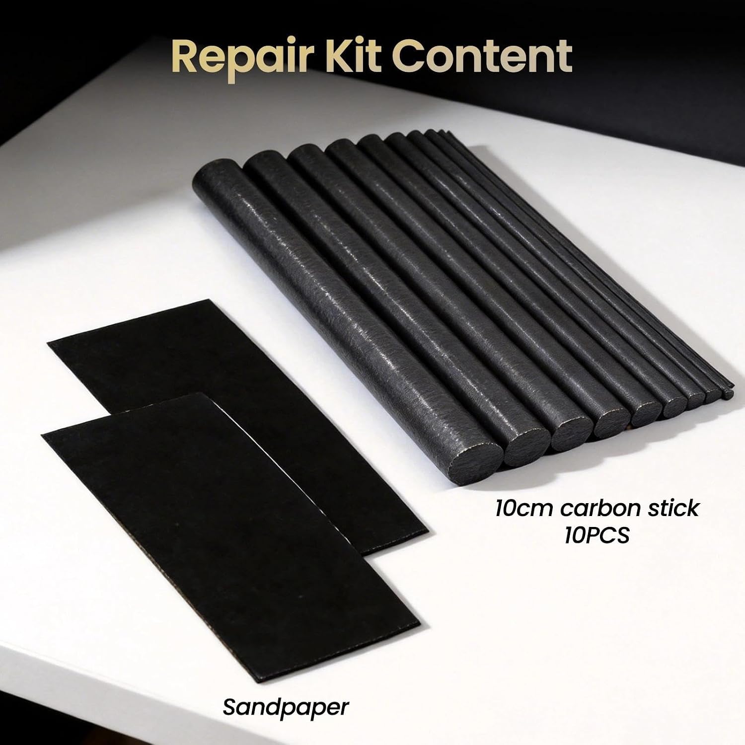 FishTrip 10Pcs Fishing Rod Repair Kit, Carbon Fiber Blanks for Rod Building image 2