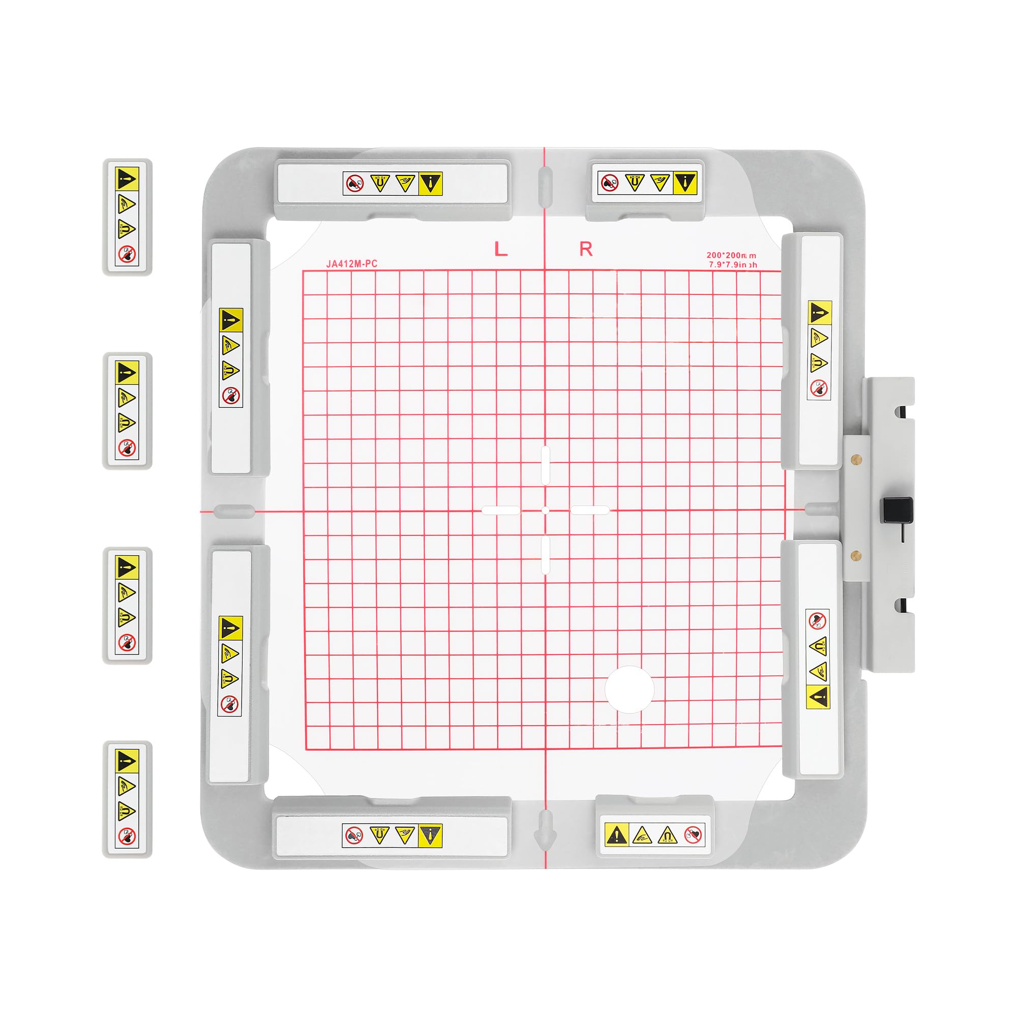 Sew Tech Magnetischer Stickrahmen für Janome Memory Craft MC 500E 550E 400E 450E Elna Expressive Machine (200 x 200 mm) – JA412MK)