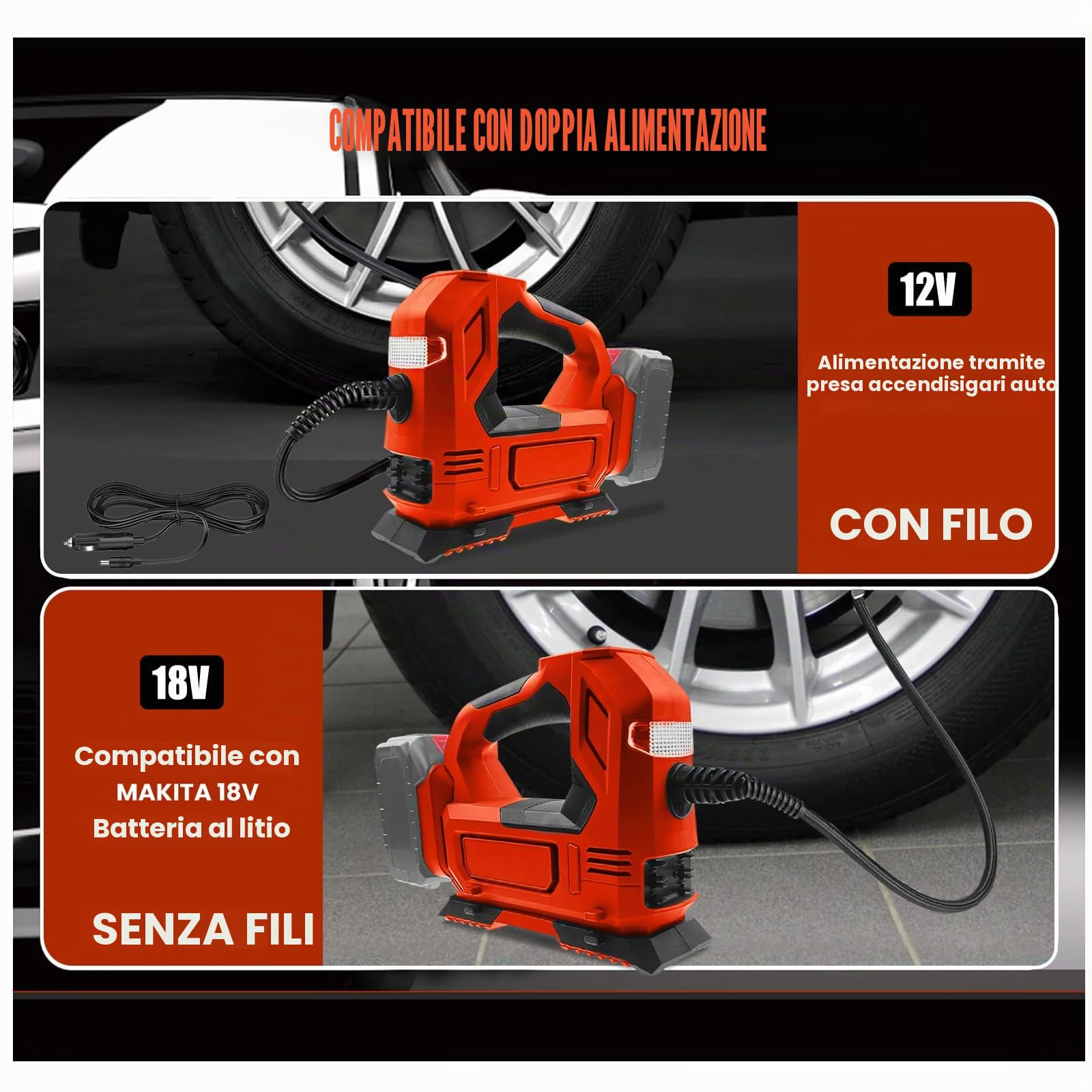 Compressore Milwaukee M18 a Batteria, Portatile, Con Manometro Digitale - Per Auto, Moto, Biciclette, Sport (Senza Batteria e Caricatore)