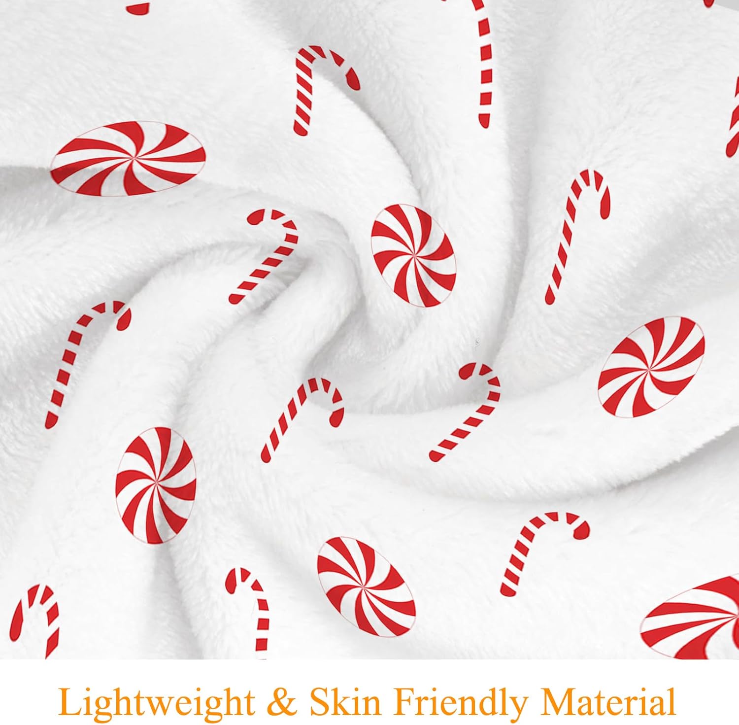 Christmas Throw Blanket Candy Cane Flannel Throw Blanket Super Soft Warm Bed Blanket Christmas Holiday Decor for Living Room Bedroom Sofa Couch 40x50 Inch - Image 3