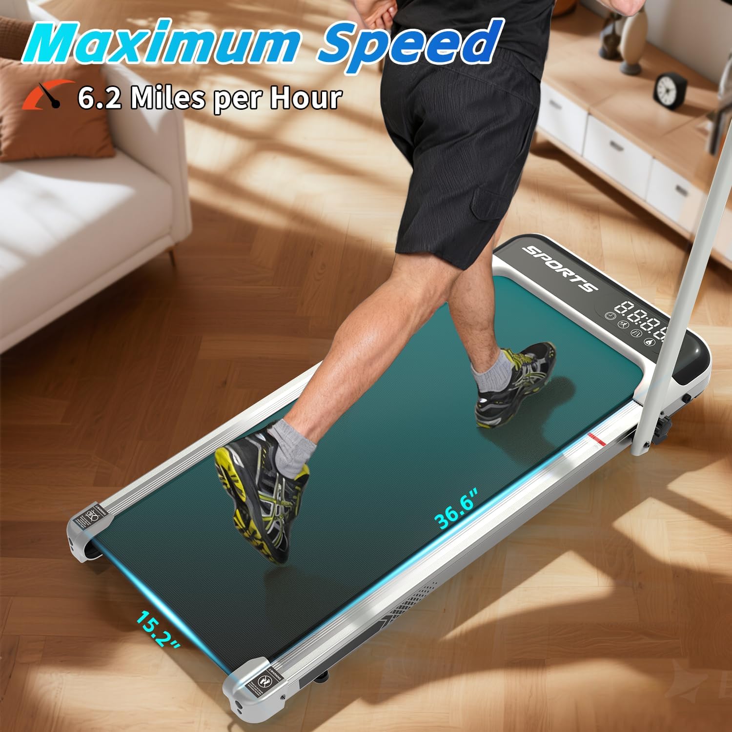 3 in 1 Under Desk Treadmill with Incline, Foldable Walking Pad for Home Office, 2.5HP Motor, 0.6-6.2 MPH Speed, 265 lbs Capacity, Remote Control & LED Display