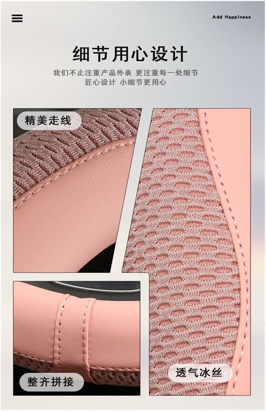 Car Steering Wheel Cover for D Type Car Steering Wheel Cover Ice Silk Car Decorations Fashionable and Beautiful (Color : 5#)