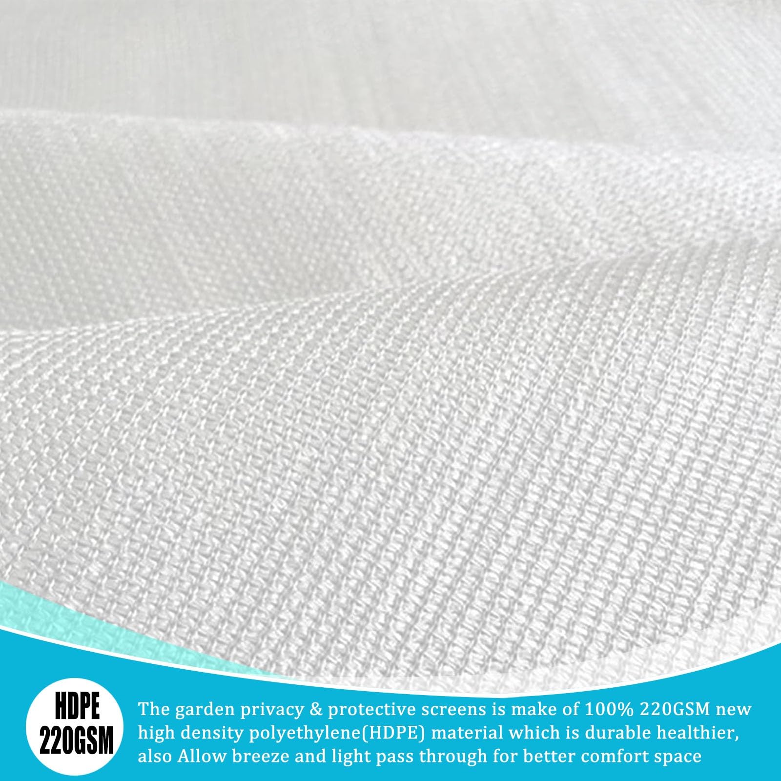 Privacy Protezione, Telo Privacy 50 x 250 cm Recinzione Copertura, Telo Copribalcone, Rete Telo Ombra Protezione della Privacy Frangivento,Anti-UV per Balcone e Terrazza, Bianco