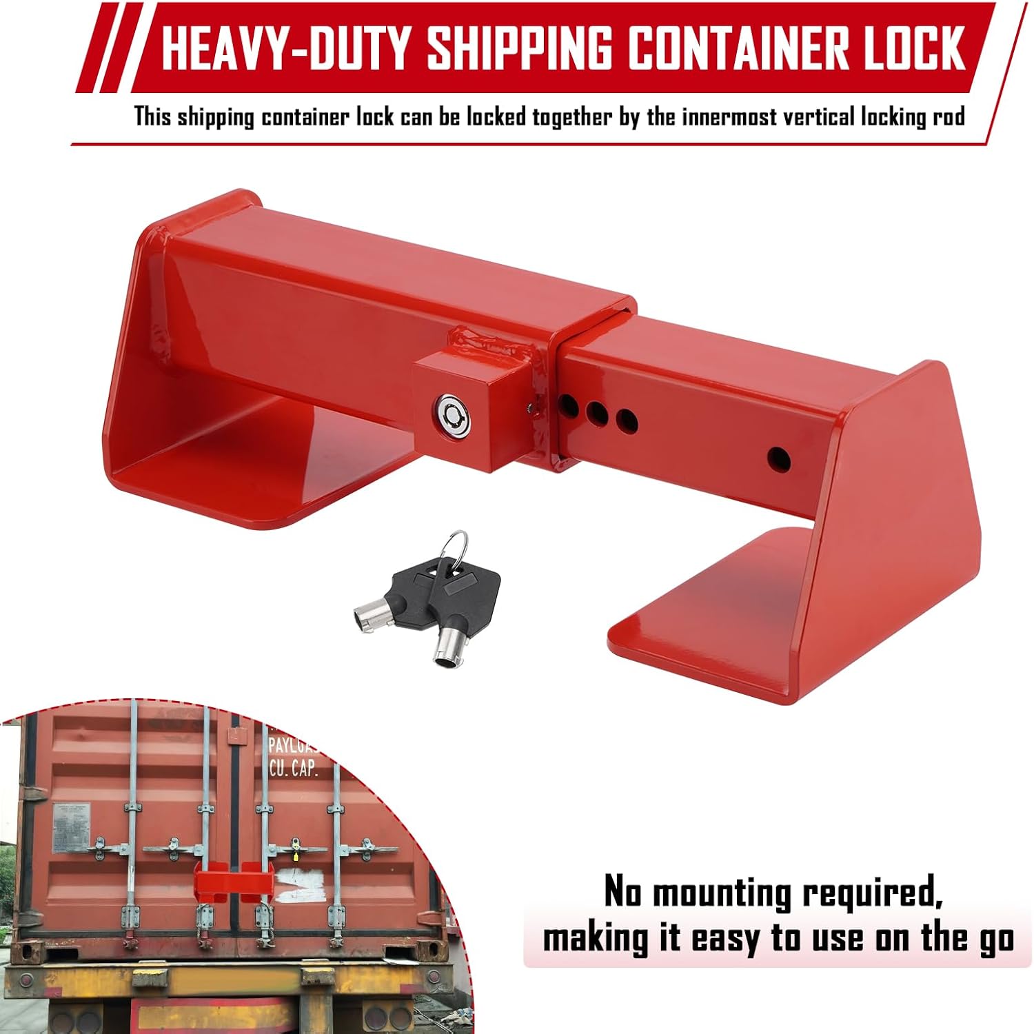 SPARKWHIZ Cargo Door Lock, Shipping Container Lock, Heavy Duty with 2 Keys for Semi Trailer Trucks & Containers Heavy Equipment Anti Theft