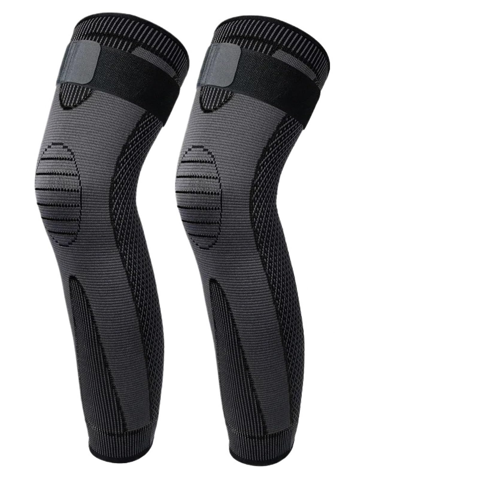 Funda De CompresióN Pierna Completa Manga de compresión pierna completa for hombre y mujer, con correa, manga larga for correr, baloncesto, fútbol, ​​ciclismo, 1/2 Uds(Black-2Pcs,XXL)