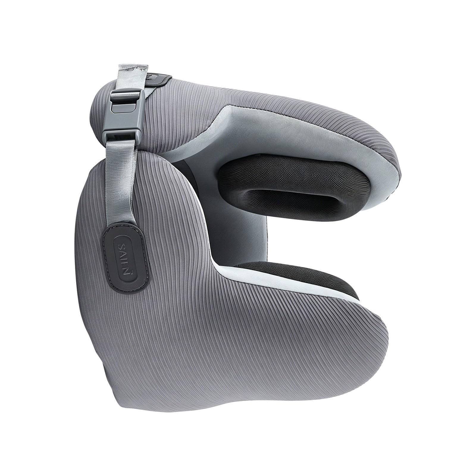 La almohada cervical de viaje con forma incluye fundas desmontables para las orejas y almohada de cuello ajustable de espuma viscoelástica para aliviar la presión