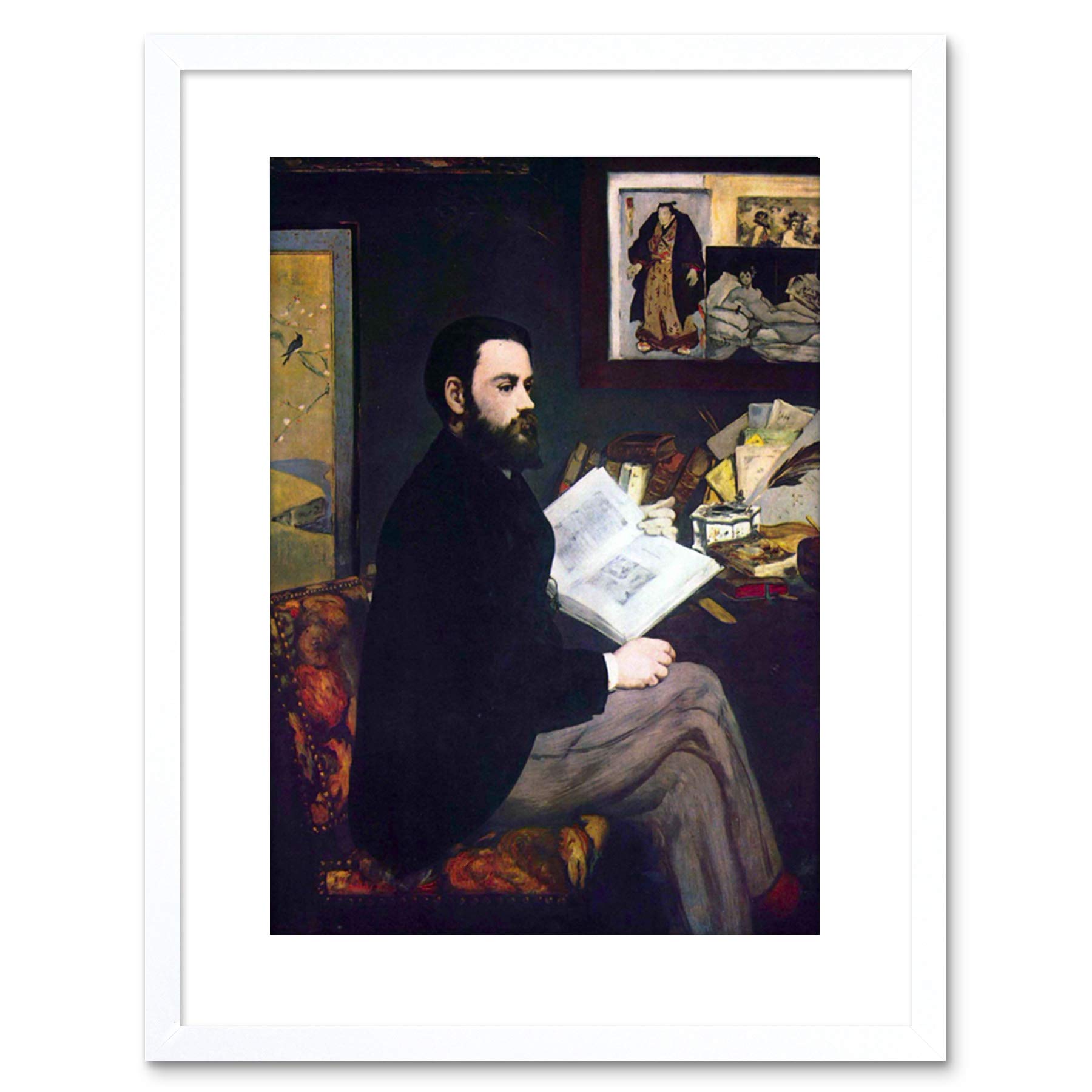 Wee Blue Coo PAINTING MANET PORTRAIT EMILE ZOLA OLD MASTER FRAMED PICTURE ART PRINT F97X8908