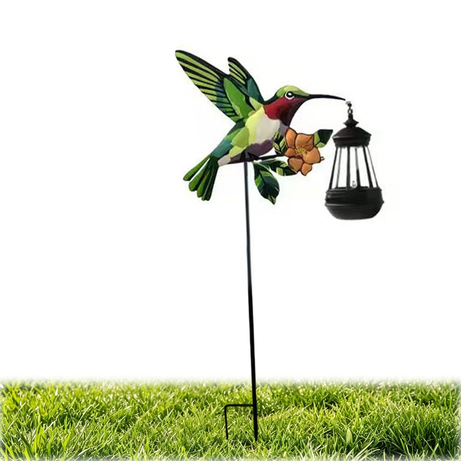 Solar Hummingbird Garden Lights, Metal Stake Hummingbird Solar Lanterns, Waterproof Outdoor Decorative Lights for Yard, Patio, Walkway, and Landscaping