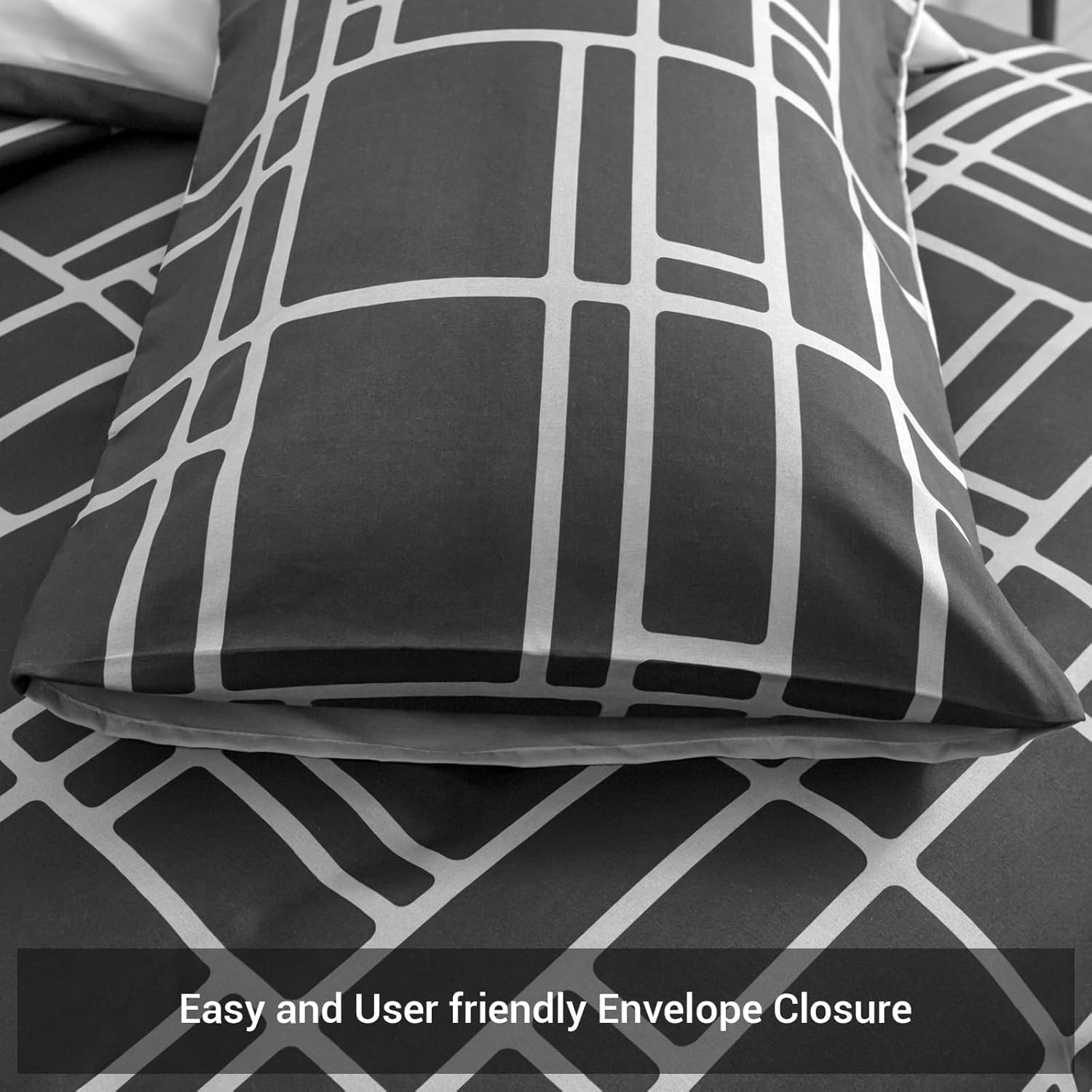Pamposh 3 Pcs Single Duvet Cover Set with Matching Black Single Fitted Sheet 40 cm Extra Deep Pocket - UltraSoft Breathable Premium Microfibre Reversible Quilt Cover Bedding Set For All Seasons — view 68