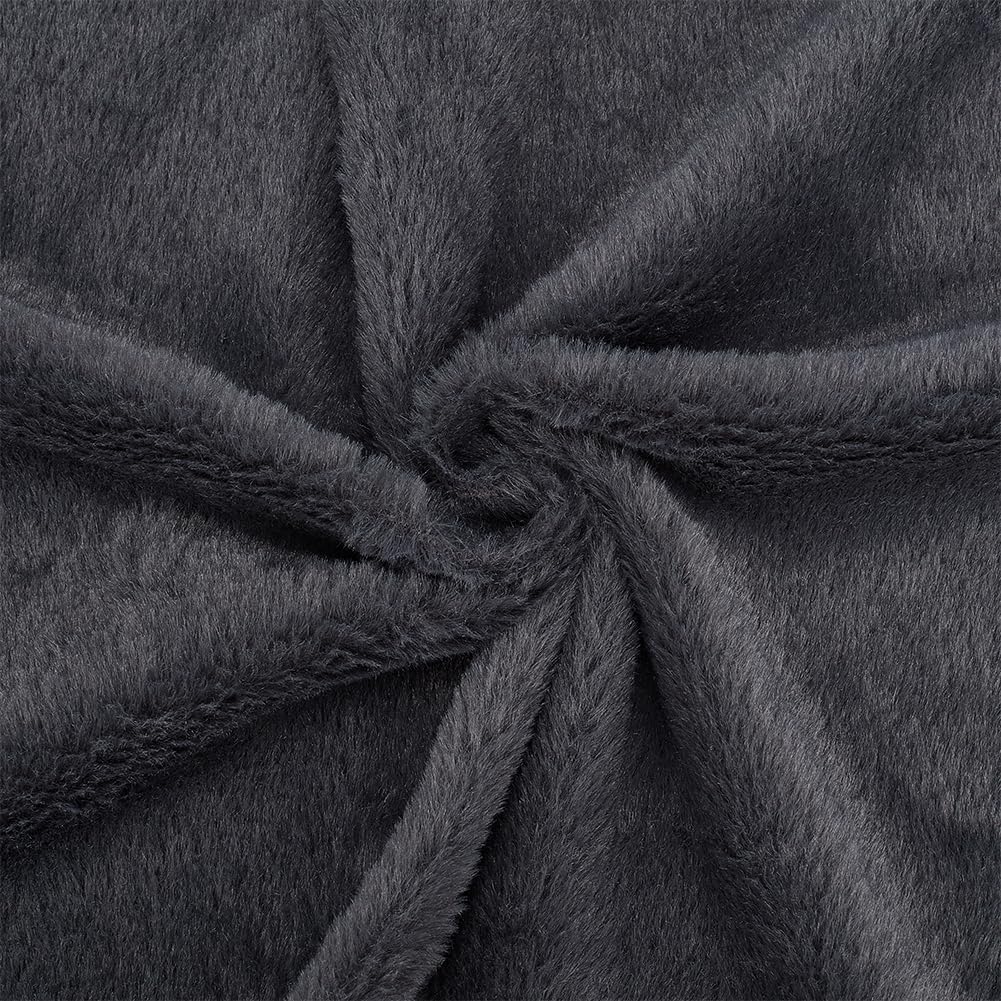 BENECREAT 160x50cm/63x19.7 Inch Gray Short Hair Faux Fur Fabric, Pre-Cut Craft Fur Fabric, Shaggy Fur Patches for Halloween Christmas Crafts, Costumes, Rugs, Pillows and Decorations