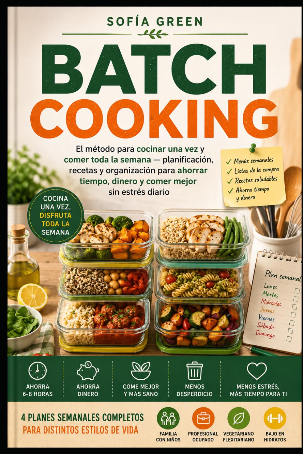 Batch Cooking: El método para cocinar una vez y comer toda la semana — planificación, recetas y organización para ahorrar tiempo, dinero y comer mejor sin estrés diario