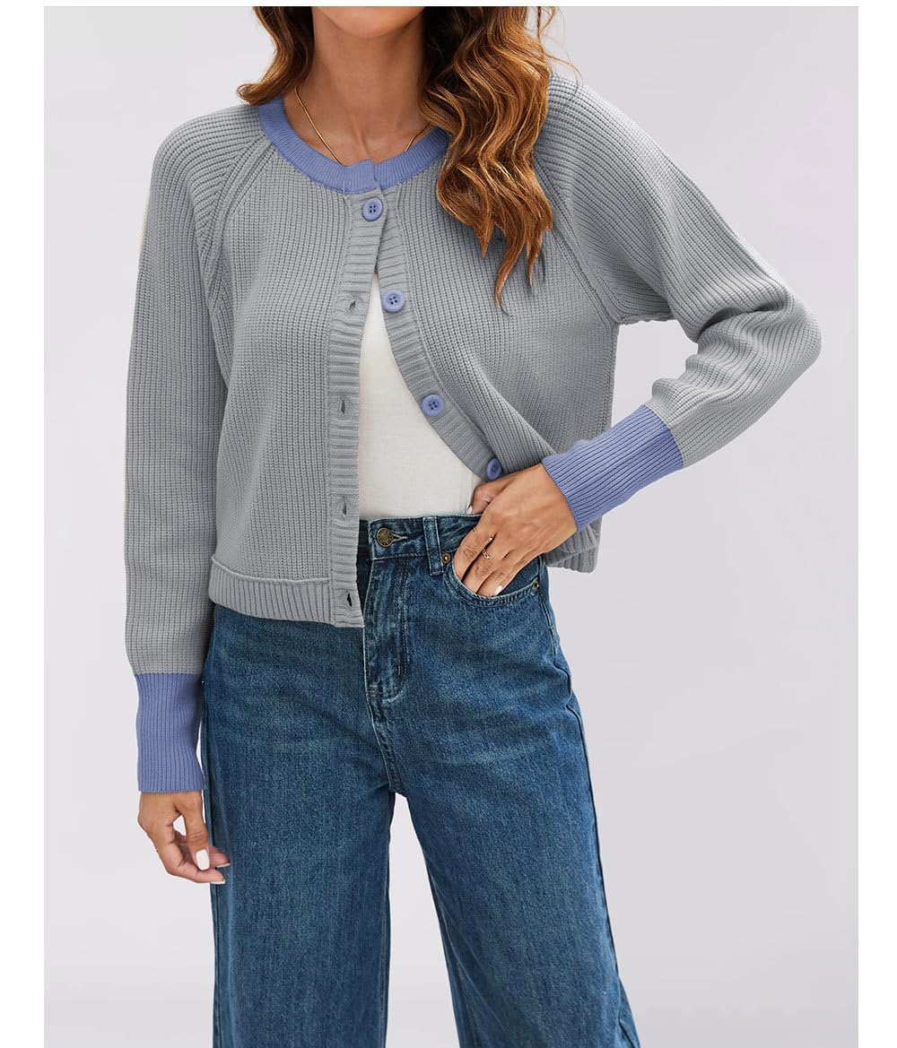 Cardigans pour Femmes Pull Léger À Manches Longues et Col Rond Boutonné Veste Courte en Maille pour Femmes Cardigan Style Festival Bavarois Tenue Dirndl Oktoberfest