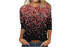 Sparkling Radiance for Your Daytime Look: Women's Casual 3/4 Sleeve Sequin Tops