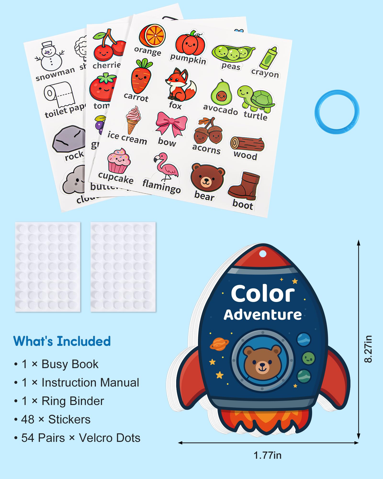 Montessori Busy Book Coloring Toys per bambini di 3 anni, attività di apprendimento prescolare e giocattoli educativi, libro tranquillo per bambini con abilità motorie sensoriali giochi di